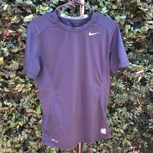 NIKE PRO COMBAT size S navy fitted athletic shirt